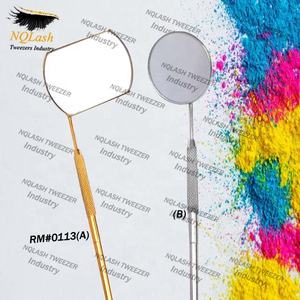 Espejo de extensión de pestañas de acero inoxidable, espejo redondo de Plasma Rectangular, Color dorado, NQLASH - Product Image 6