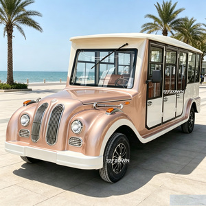 Voiture électrique de tourisme au design rétro classique emblématique, véhicule de visite au look unique pour les expositions et les services de stations balnéaires - Product Image 1
