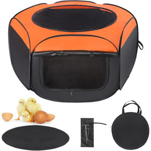 Grande <span class=keywords><strong>Cage</strong></span> <span class=keywords><strong>Pop</strong></span>-<span class=keywords><strong>Up</strong></span> pour Poulet pour Bébé Conception à Double Porte Structure Portable Pliable Idéal pour l'Élevage de Poussins Intérieur Extérieur - Product Image 1