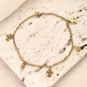 <span class=keywords><strong>Bracelet</strong></span> en acier inoxydable avec pendentif croix pour femme, style INS, bijoux de luxe minimalistes, cadeau tendance - Product Image 2