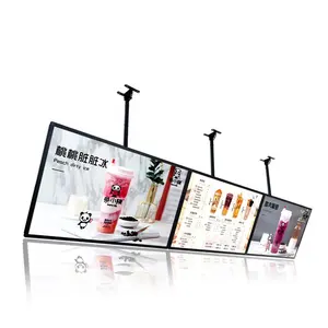 मेनू बोर्ड टीवी दीवार माउंट प्रणाली, 3x प्रदर्शित करता है के लिए छत माउंट शैली Lightbox प्रदर्शन कैफे होटल दुकान W60xH40cm