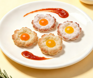 Uovo Fritto Artificiale per Colazione, Brunch, Decorazione per Feste, Puntello Alimentare Realistico, Cucina, Casa delle Bambole, Ristorante, Caffetteria, Menu, Vetrina - Product Image 4