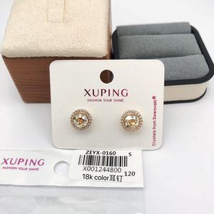 Boucles <span class=keywords><strong>d</strong></span>'oreilles pendantes XUPING en <span class=keywords><strong>cristal</strong></span> coloré étoile, lune et papillon, en zircon <span class=keywords><strong>bleu</strong></span>, pour femmes, idéales pour les fêtes et le quotidien - Product Image 2