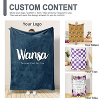 Couverture personnalisée à faible MOQ avec logo, nom et texte – Couverture de lit et de canapé imprimée sur mesure avec logo