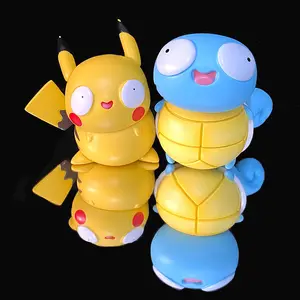 Grosir tokoh aksi kartun koleksi mainan Model Gk patung Figurine kotak buta Pokemonss Pika chu figur