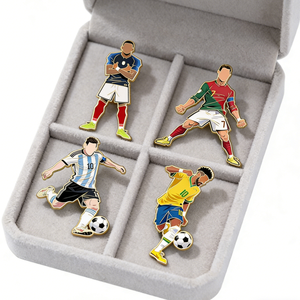 Insignias Esmaltadas Personalizadas con Temática de Estrellas del Fútbol, para Aficionados, Coleccionistas, Recuerdos del Equipo, Decoración Elegante para Ropa - Product Image 4