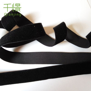 Wv011 nhà sản xuất cung cấp phụ kiện may mặc cổ phiếu bán buôn đàn hồi Đen <span class=keywords><strong>50mm</strong></span> nhung <span class=keywords><strong>Ribbon</strong></span> - Product Image 3