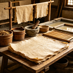 Ancient Hand Pulped Raw Mulberry Bark Paper For Oriental Calligraphy Watercolor Painting And Traditional Fine Art Creation - Product Image 4