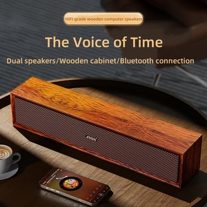 Subwoofer de barra de sonido larga para altavoces de ordenador de madera retro al por mayor para uso en PC portátil - Product Image 5