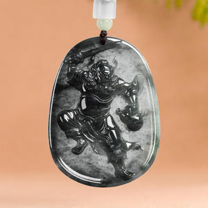 Pendentif en jadéite naturelle Zhong Kui, bijoux pour hommes, design original, style chinois, cadeau avec certificat d'évaluation FG88 - Product Image 3