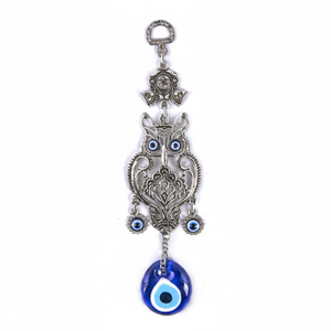 Detallada búho que colgante de pared ornamento con vidrio hecho a mano mal de ojo de cuentas - Product Image 2