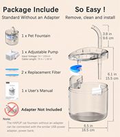 Fontaine à eau pour chat avec logo accepté, distributeur d'eau pour animaux, 61 OZ/1,8 L, automatique, réglable, silencieux, en plastique cylindrique, utilisation en intérieur, 2 filtres