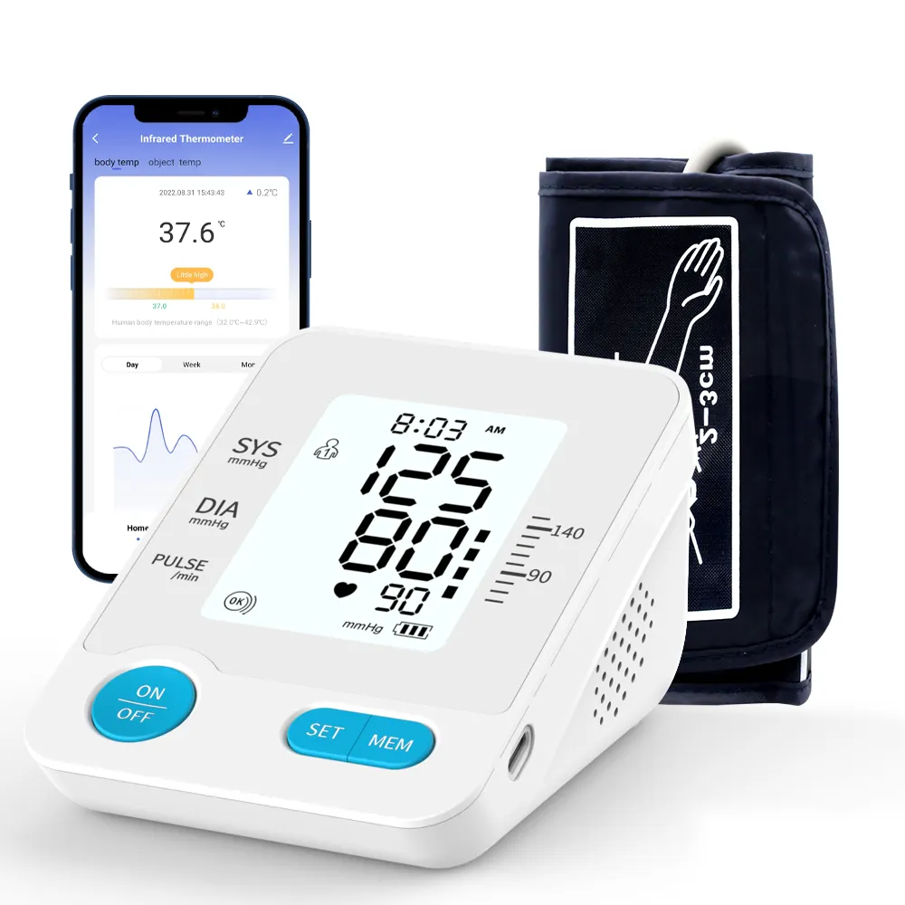 AOJ Haushalts medizinische Geräte Automatisches Blutdruck messgerät Bp Maschine Digital Smart Oberarm Bluetooth Blutdruck messgeräte