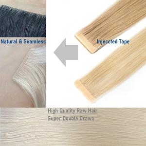 यूरोपीय शीर्ष गुणवत्ता अदृश्य और निर्बाध संरेखित क्यूटिकल बालों को मानव बालों के विस्तार में इंजेक्ट टेप - Product Image 6