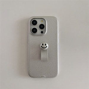 Zenos personnalisé série Logo14 en cuir PU pour étui de téléphone portable <span class=keywords><strong>Smiley</strong></span> Face Cartoon pour IPhone15 couleur unie OEM - Product Image 1
