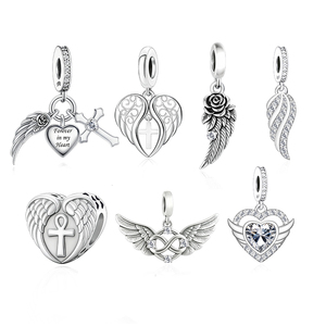 パンチャーム 925 スターリングシルバー オリジナルブレスレットに適合 天使の羽のビーズ付き マジックウィメンズ ジュエリー作成用 2026 - Product Image 1