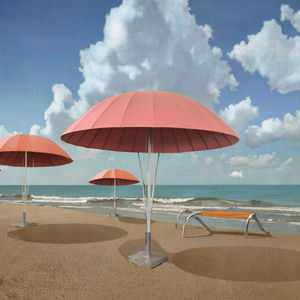 Modern Tasarım Su Geçirmez Hafif Açık Hava İş Şemsiyesi Alüminyum Yapılı Mermer Tabanlı Avlu Otel İçin - Product Image 1