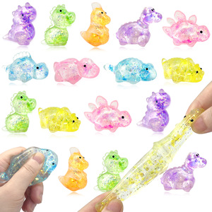 Balles anti-stress dinosaures, jouets sensoriels moelleux et scintillants, jouets mignons en forme de dinosaure en sucre de malt, jouets sensoriels pour enfants et adultes - Product Image 1
