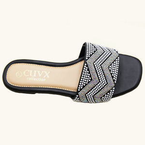 Nuevas Sandalias Planas de Verano con Punta Cuadrada y Pedrería Brillante para Mujer - Estilo Babucha Diaria - Product Image 4