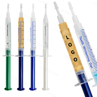 Jeringa profesional de kit de blanqueamiento dental con logotipo personalizado de gel sin Peróxido de oro de 24 quilates