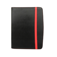 Carpeta de archivos A4, Padfolio, almohadilla de escritura de cuero PU, carpeta de presentación de negocios, portafolio con cremallera, organizador de cuero