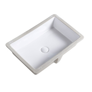 Square Undermount Ceramic <b>Basin</b> 35cm Single Sink Easy Clean For Dressing Room Balcony - Product Image 2