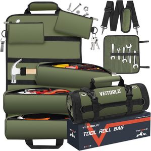 Multifunctional Super Tool Backpack OEM Customizable Waterproof <b>Waxed</b> <b>Canvas</b> Tool Organizer with Adjustable Strap 150LB Capacity - Product Image 4