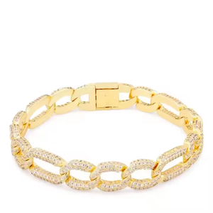 Men's Luxury <b>Silver</b> Tennis <b>Bracelet</b> with Round Brilliant Cut Lab Grown Diamonds Modern Jewelry <b>Bangles</b> Design D YASH CORPORATION - Product Image 5