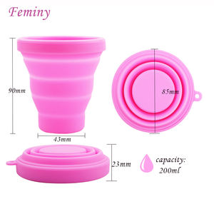 Tazas esterilizadoras de disco <span class=keywords><strong>Menstrual</strong></span> de silicona respetuosas con el medio ambiente de 200ML, horno <span class=keywords><strong>microondas</strong></span>, desinfectante, taza esterilizadora de <span class=keywords><strong>copa</strong></span> <span class=keywords><strong>Menstrual</strong></span> fácil de plegar - Product Image 4