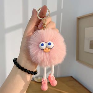 Porte-clés en peluche mignon à grandes yeux, style dessin animé, pendentif de voiture, pendentif pour sac d'école coréen, pour machine à poupées - Product Image 5