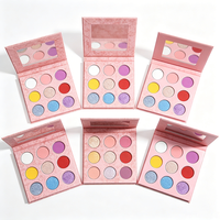 Palette de fards à paupières sèches personnalisable DIY de marque propre, 9 couleurs, minérale, waterproof, pigmentée, végane, pour peaux foncées, scintillante, marque privée