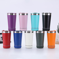 Mug bir Logo kustom Tumbler Speaker Bluetooth baja tahan karat tekan panas untuk pesta dengan tutup dan Pembuka