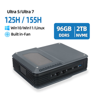 Mini PC Intel NPU AI DDR5 96 Go Double LAN 2.5G Carte graphique Arc Sortie HD 4K Ordinateur de bureau compact pour poste de travail Windows 11