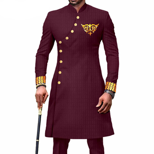 1539 फैशन 26 रंग 2 टुकड़े पारंपरिक देशी अफ्रीकी पुरुषों के लिए क्लासिक अफ्रीकी व्यापारियों के लिए पैंट औपचारिक अटारी के साथ सूट