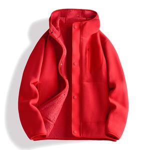 Nouvelle veste polaire épaisse double face YZ pour homme et <span class=keywords><strong>femme</strong></span>, style couple, avec capuche en sherpa, idéale pour le cyclisme - Product Image 5