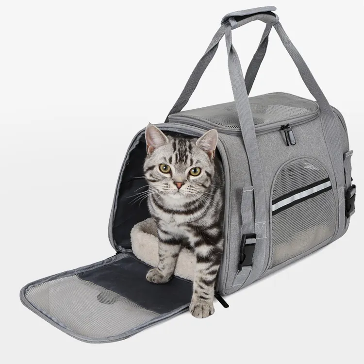 ポータブルペットキャリアバッグ拡張可能な2023ホットラージペットキャリア通気性Bolsa De Viaje Para Mascotasペットトラベルキャリア