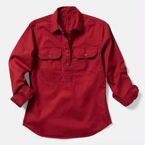 100% coton <span class=keywords><strong>rouge</strong></span> jaune <span class=keywords><strong>bleu</strong></span> blanc vert manches longues demi bouton Country Western <span class=keywords><strong>chemise</strong></span> de travail pour hommes - Product Image 1