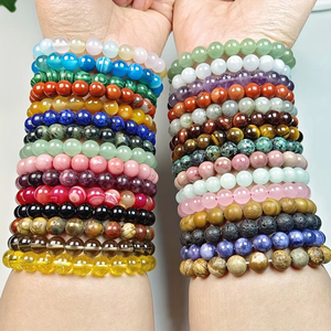 Wholesale Handmade 8mm Natural Round Stone <b>Bracelet</b> Adjustable Healing Crystal Gemstone <b>Bracelet</b> Daily Wear Gift - Product Image 1