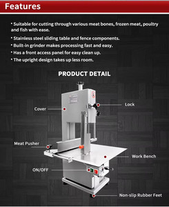 Portable Table Type Electric <b>Bone</b> Cutting Machine Stainless Steel Frozen Meat <b>Bone</b> Band <b>Saw</b> - Product Image 2