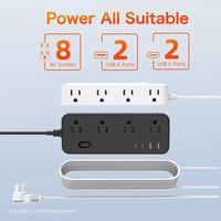Rallonge électrique standard américaine à 8 prises, prises domestiques pour usage industriel et hospitalier, rallonge électrique