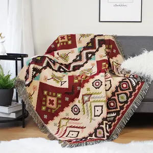 Эстетическое комнатное украшение клетчатое плетеное одеяло известное как Тканое одеяло стеганое плетеное одеяло