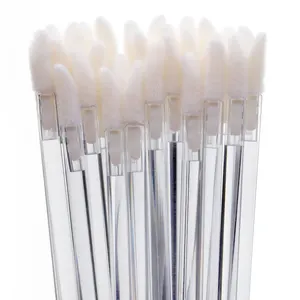 Schwarz Klar Transparenter Griff Lip Wand Brush Einweg Lippen bürste Applikator Cotton Gair Brush