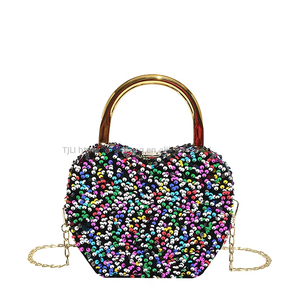 Cross-Border Sequin Hand-Held Box Bag Women's New High-End Single-Shoulder <b>Square</b> Western-Style Chain Crossbody Bag Tanjing - Product Image 5