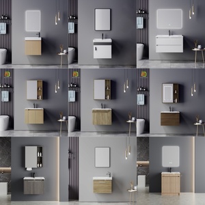 Muebles <span class=keywords><strong>de</strong></span> Baño Modernos y Duraderos <span class=keywords><strong>de</strong></span> Madera Contrachapada, Conjunto <span class=keywords><strong>de</strong></span> Lavabo y Mueble <span class=keywords><strong>de</strong></span> Baño, Mueble <span class=keywords><strong>de</strong></span> Baño Suspendido en la Pared con Espejo - Product Image 5