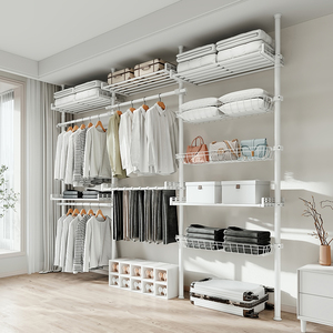 Armoire portable pliable de grande taille pour chambre à coucher, armoire en forme de L, dressing, armoire en acier - Product Image 2
