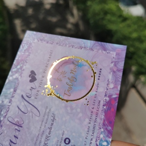Cartes de remerciement roses personnalisées en gros avec impression sur mesure, cartes de vœux pour commandes, cartes cadeaux d'affaires, cartes d'étiquettes de shopping, estampage à chaud en feuille d'or - Product Image 5