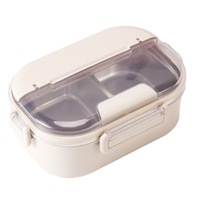 Boîte à bento pour adultes en acier inoxydable de 1000 ml, 2 compartiments, étanche, chauffable, portable, de qualité alimentaire, multifonctionnelle