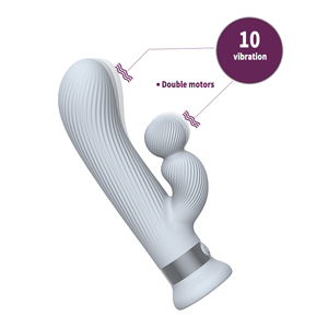 GINYA Nuovo Vibratore Impermeabile a Forma di Coniglietto, Mini Stimolatore Clitorideo a Doppio Motore, Giocattolo Sessuale per Donne - Product Image 3