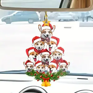 アクリルフラットペンダント犬の装飾車の装飾コーギーパーティーバックパックキーホルダー装飾ホリデーギフトに最適なギフト