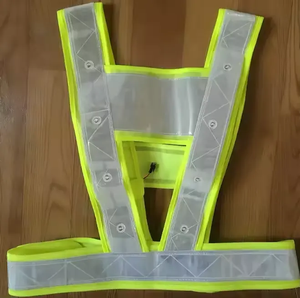 <span class=keywords><strong>Gilet</strong></span> de sécurité réfléchissant élastique professionnel à LED clignotantes réglables pour vélo et ceintures de course - Product Image 5